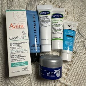6 PCS Travel Skincare Bundle w/ Avène, Sofie Pavitt, Cetaphil, N07, CeraVe